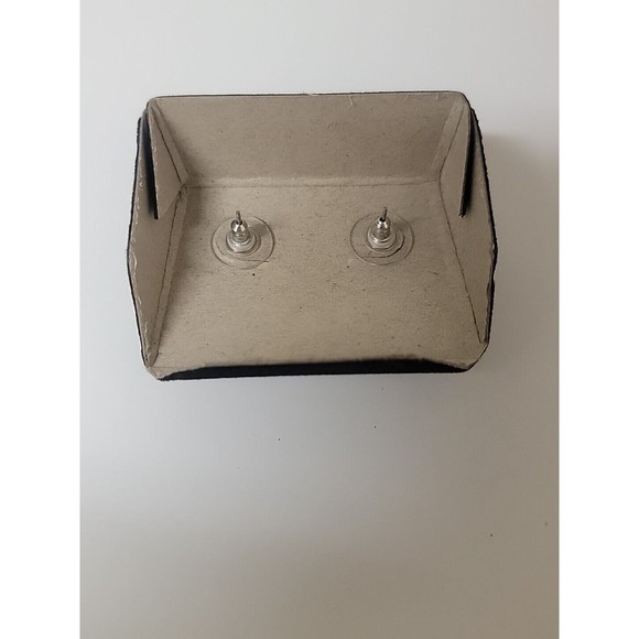 Pierced Earrings Silver tone Rhinestone Faux Teardrop Beads - Picture 4 of 4